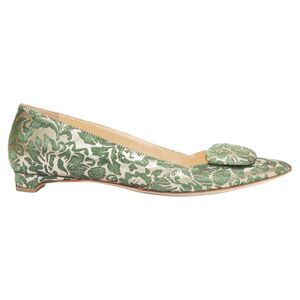 Rupert Sanderson Aga brocade embellished pointy flats